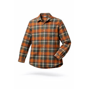 Eddie Bauer Men’s Flannel Shirt Button Up Long Sleeve Orange/Green Plaid Sz M